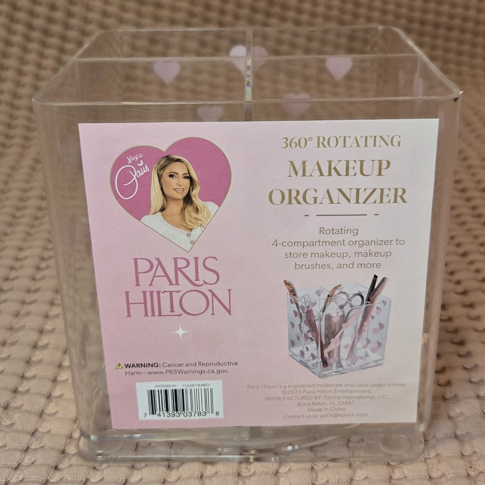 Paris Hilton Pink Heart Makeup Organizer